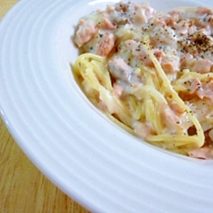 牛乳で 鮭のクリームパスタ レシピ 作り方 By Jp S ビートル 楽天レシピ